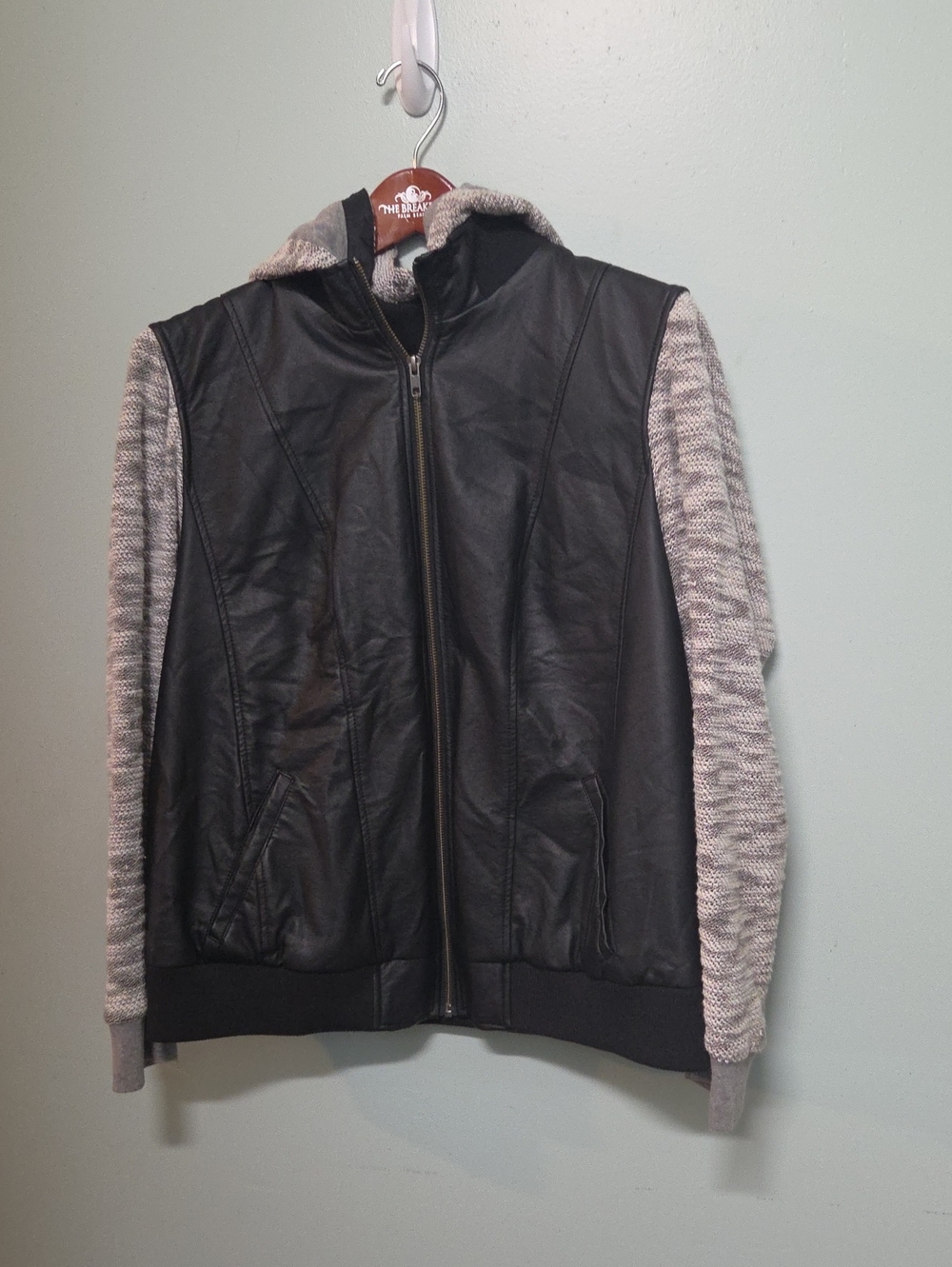 torrid Black Faux Leather Jacket with Gold Zipper